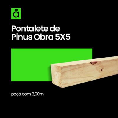 Pontalete de Pinus Obra 5X5 cm  c/ 3,00m 