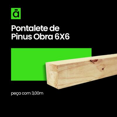 Pontalete de Pinus Obra 6X6 cm  c/ 3,00m