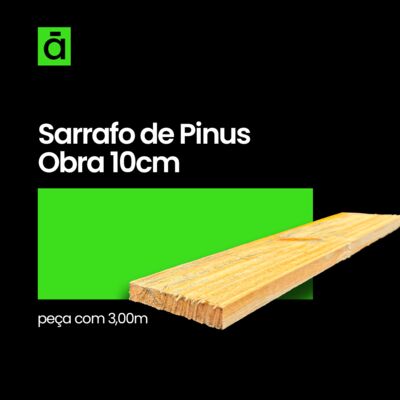 Sarrafo de Pinus 10 cm c/ 3,00 m 