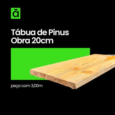 Tábua de Pinus 20 cm c/ 3,00 m 