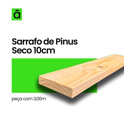 Sarrafo de Pinus Seco 10 cm c/ 3,00 m 